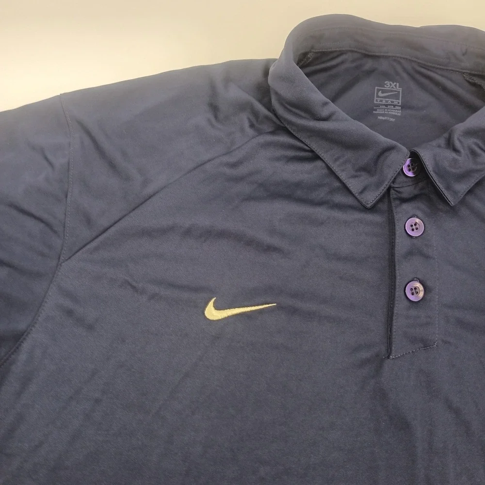 Nike Pitt Panthers Mens 3XL Navy Blue Fit Dry Short Sleeve Polo Shirt SP09HBS